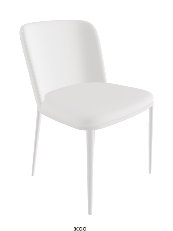 Magda ML Dining Chair_Pearl Embossed_Synthetic Leather_Bianco