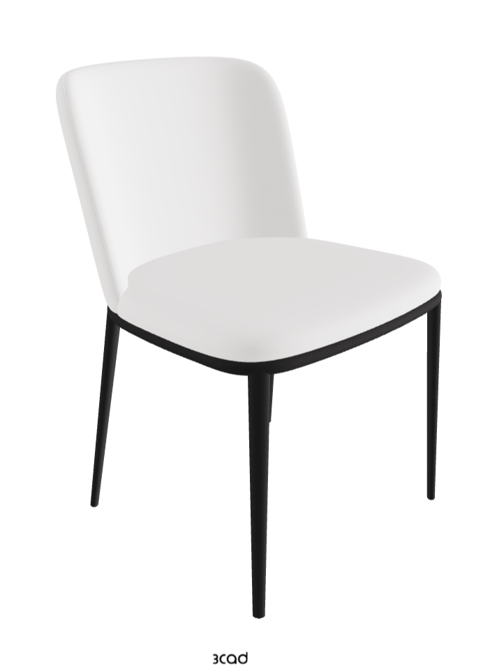 Magda ML Dining Chair_Black Embossed_Synthetic Leather_Bianco
