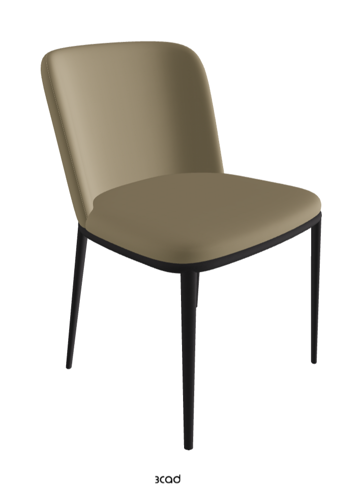 Magda ML Dining Chair_Black Embossed_Synthetic Leather_Tortora