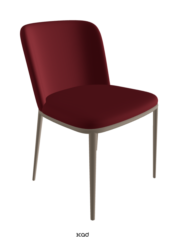 Magda ML Dining Chair_Titanium Embossed_Synthetic Leather_Rosso Corsa