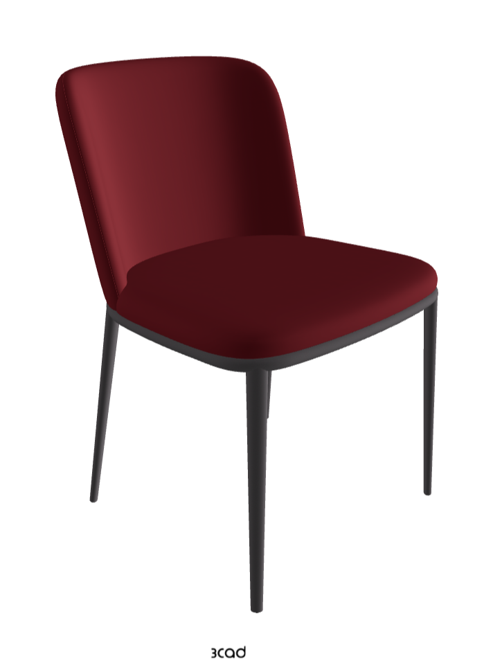Magda ML Dining Chair_Graphite Embossed_Synthetic Leather_Rosso Corsa