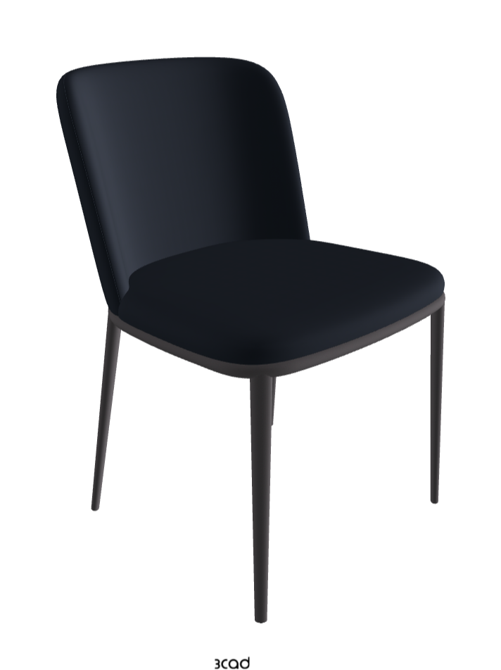 Magda ML Dining Chair_Graphite Embossed_Synthetic Leather_Navy