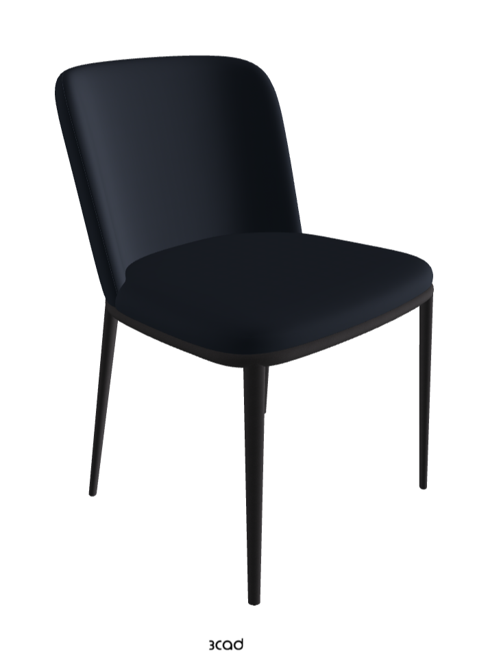 Magda ML Dining Chair_Black Embossed_Synthetic Leather_Navy