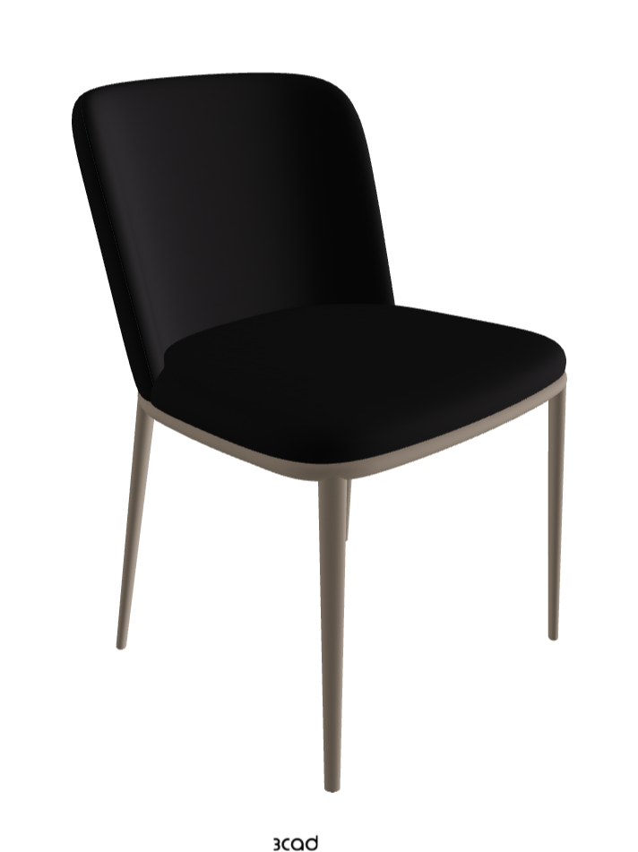 Magda ML Dining Chair_Titanium Embossed_Synthetic Leather_Nero
