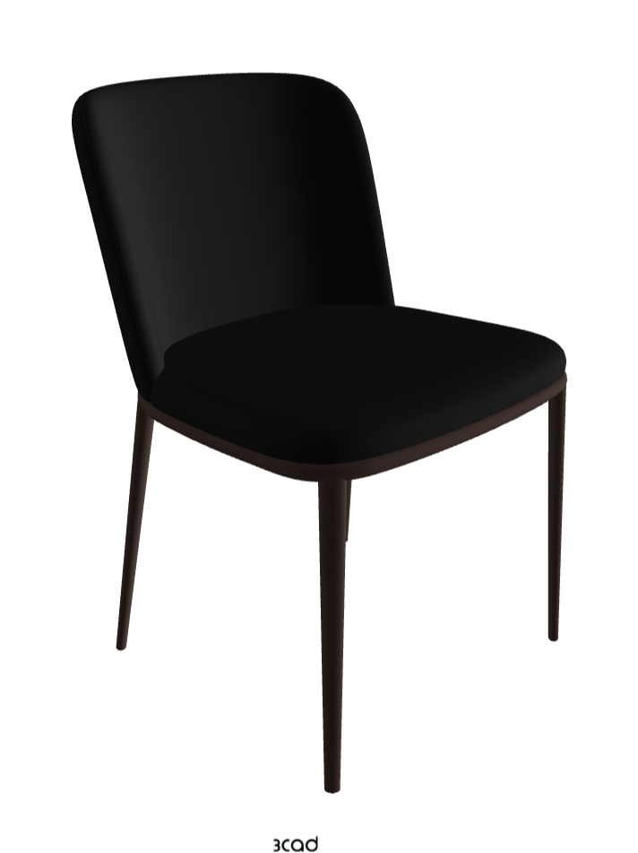 Magda ML Dining Chair_Bronze Embossed_Synthetic Leather_Nero