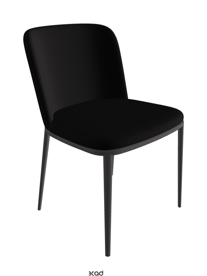Magda ML Dining Chair_Graphite Embossed_Synthetic Leather_Nero
