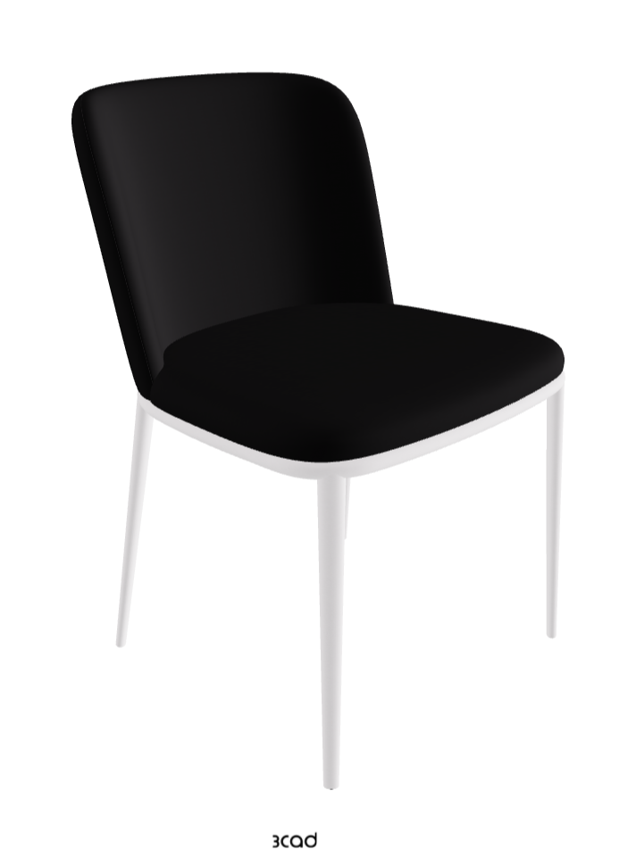 Magda ML Dining Chair_Pearl Embossed_Synthetic Leather_Nero