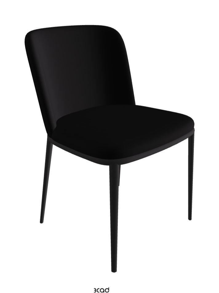 Magda ML Dining Chair_Black Embossed_Synthetic Leather_Nero