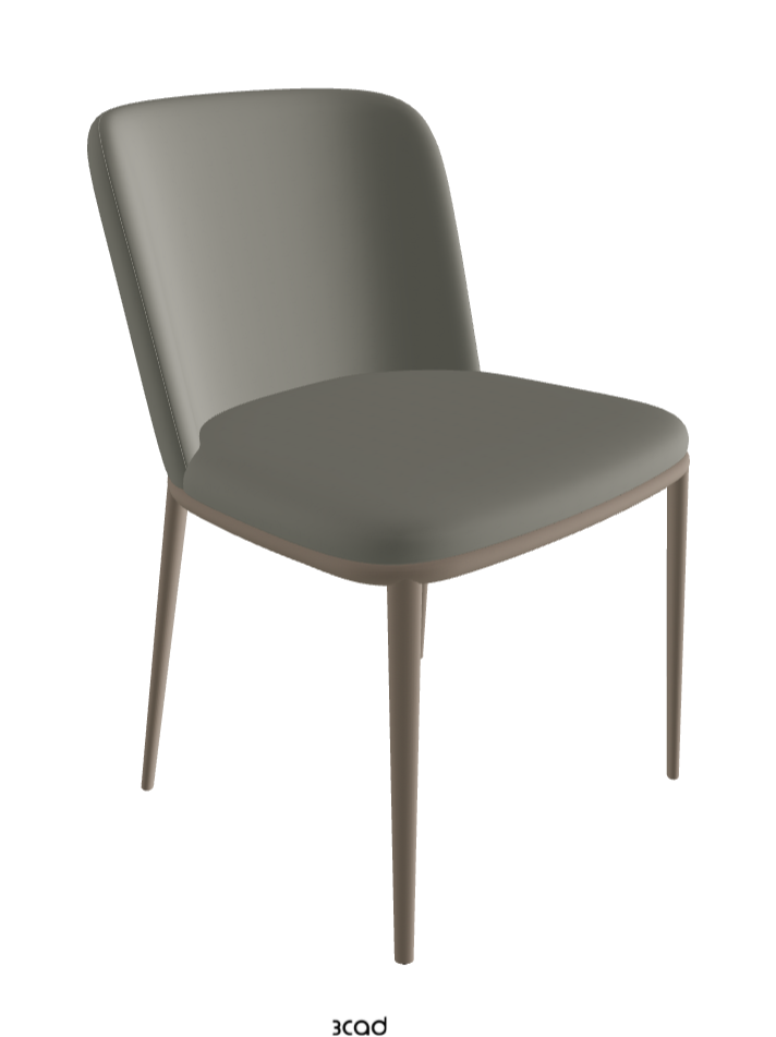 Magda ML Dining Chair_Titanium Embossed_Synthetic Leather_Cemento