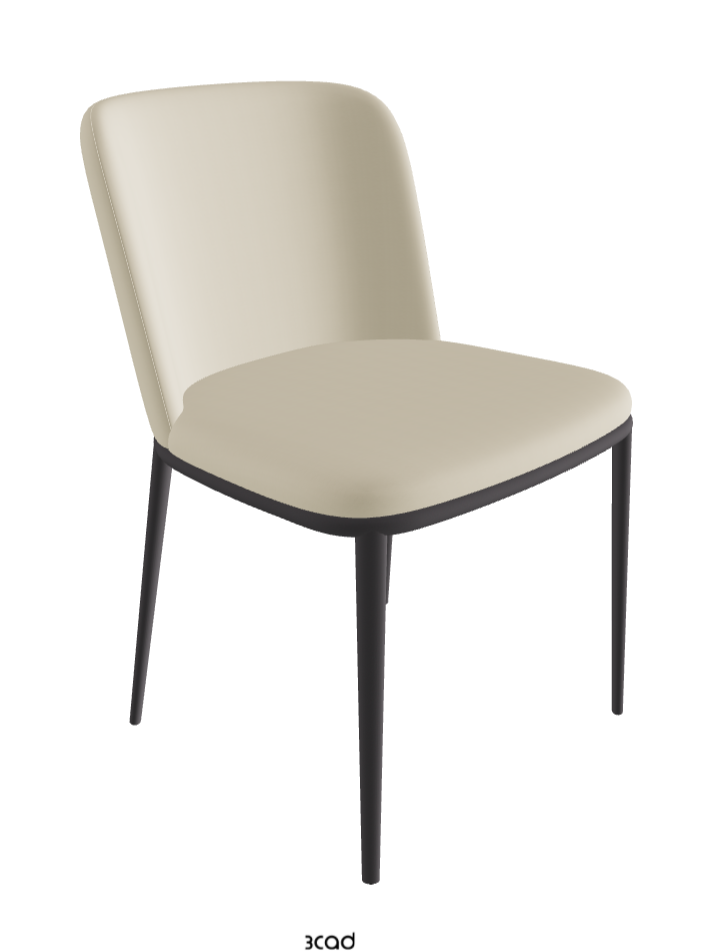 Magda ML Dining Chair_Graphite Embossed_Synthetic Leather_Oyster
