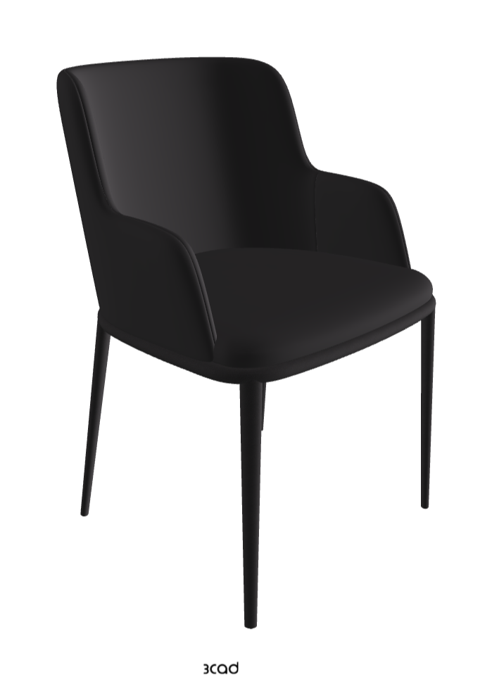 Magda ML Dining Armchair_Black Embossed_Glove Soft Leather_Hornet