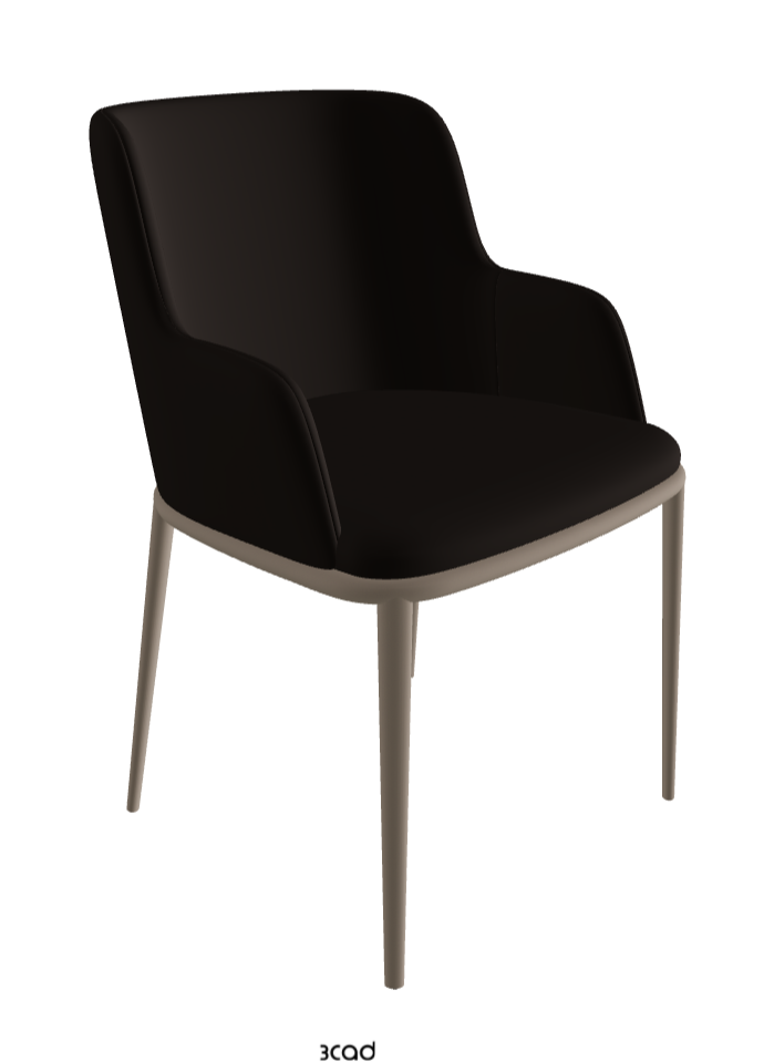 Magda ML Dining Armchair_Titanium Embossed_Soft Leather_Moka