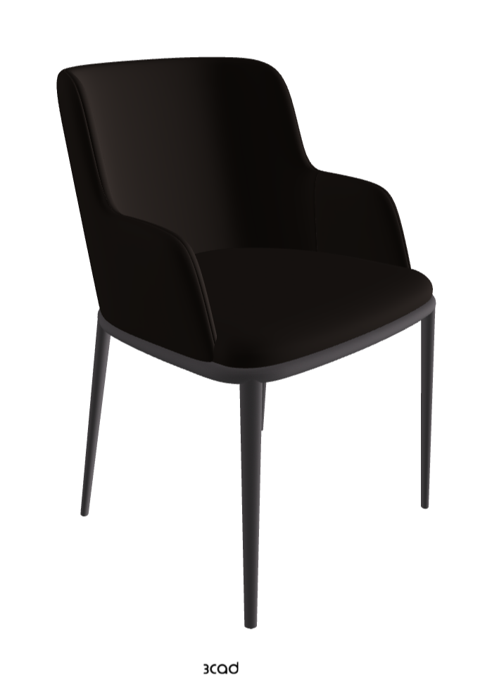 Magda ML Dining Armchair_Graphite Embossed_Soft Leather_Moka
