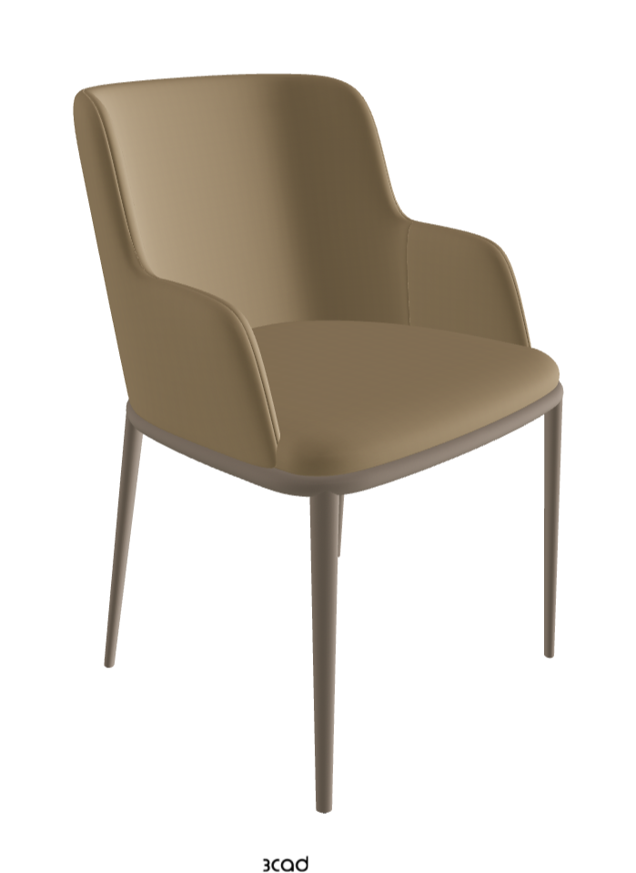 Magda ML Dining Armchair_Titanium Embossed_Soft Leather_Safari