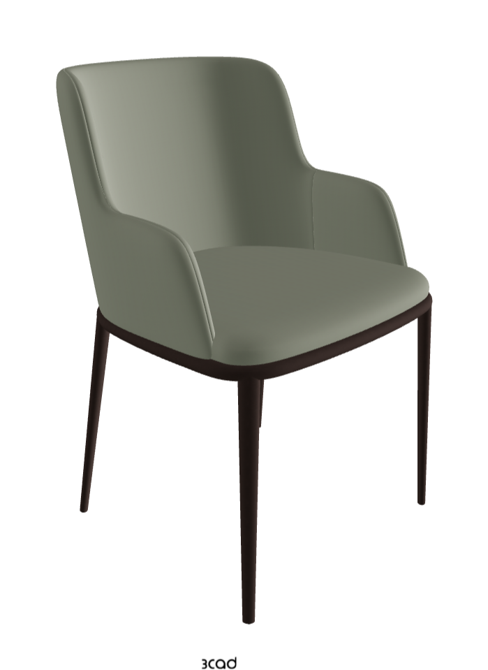 Magda ML Dining Armchair_Bronze Embossed_Soft Leather_Cenere