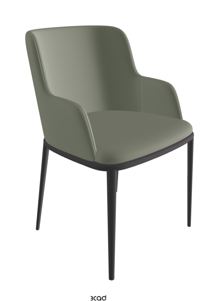 Magda ML Dining Armchair_Graphite Embossed_Soft Leather_Cenere