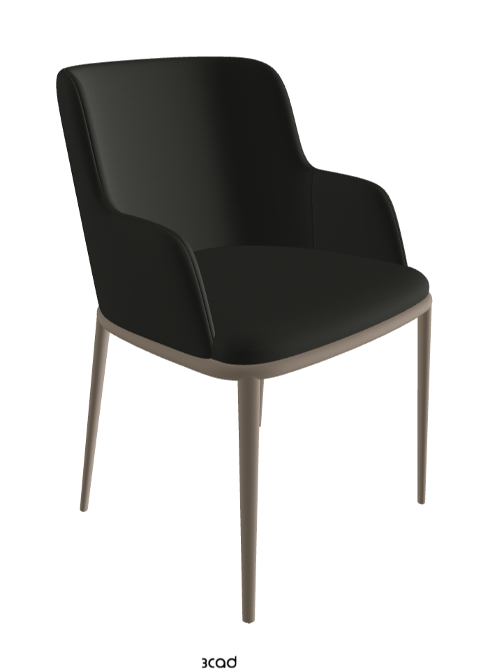 Magda ML Dining Armchair_Titanium Embossed_Soft Leather_Smoke