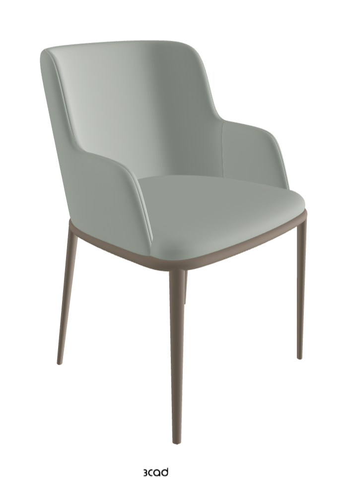 Magda ML Dining Armchair_Titanium Embossed_Soft Leather_Ice