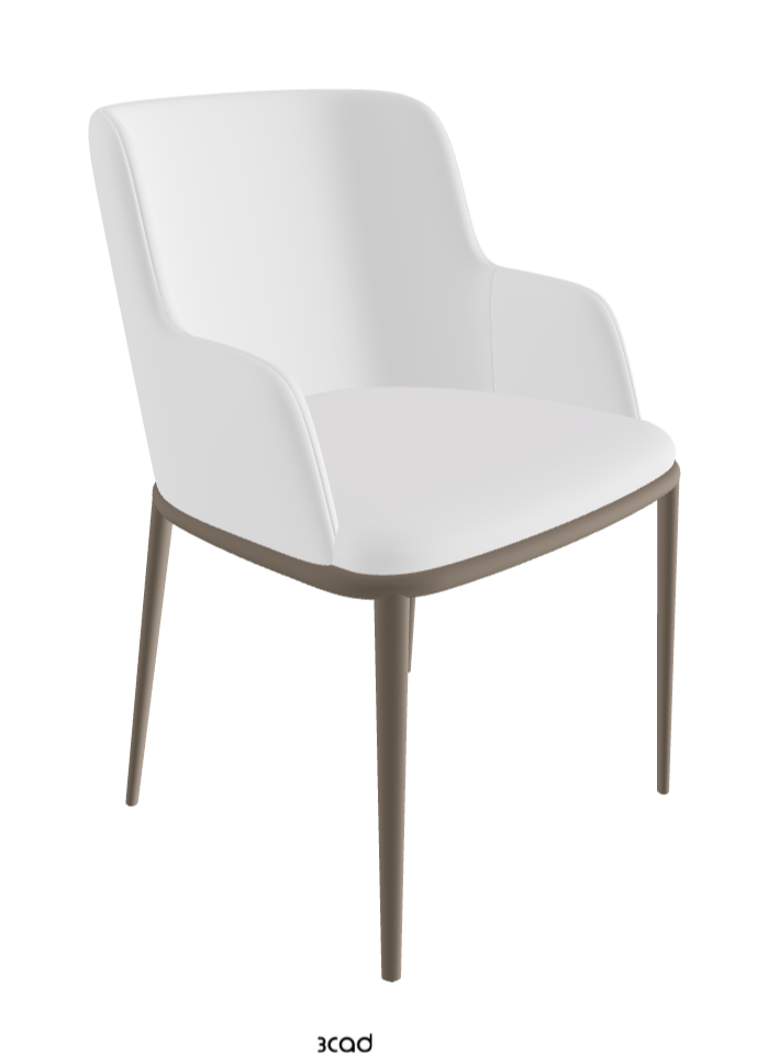 Magda ML Dining Armchair_Titanium Embossed_Soft Leather_Bianco