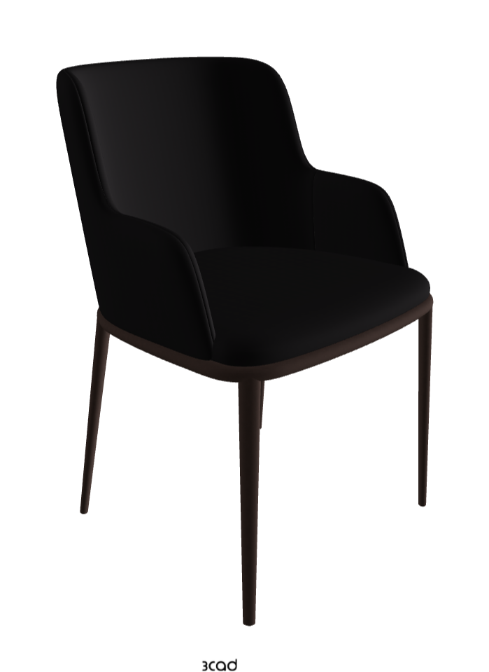 Magda ML Dining Armchair_Bronze Embossed_Soft Leather_Nero