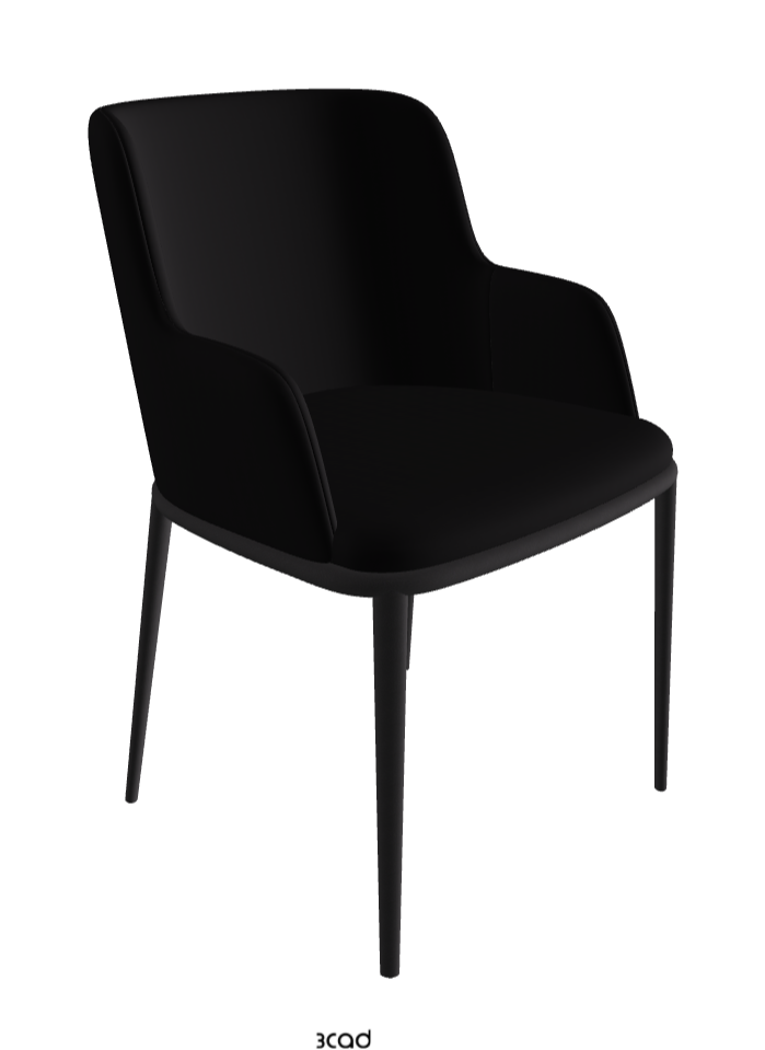 Magda ML Dining Armchair_Black Embossed_Soft Leather_Nero
