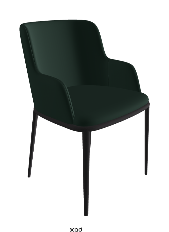 Magda ML Dining Armchair_Black Embossed_Soft Leather_Sherwood