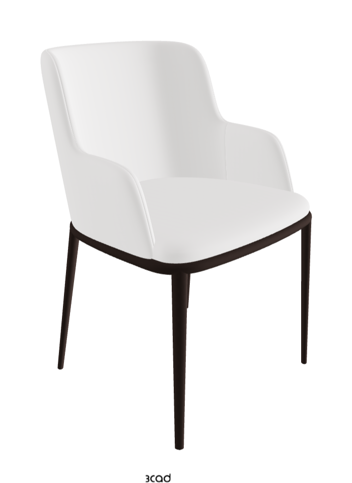 Magda ML Dining Armchair_Bronze Embossed_Synthetic Leather_Bianco
