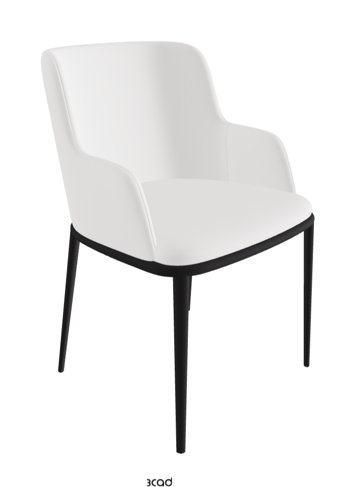 Magda ML Dining Armchair_Black Embossed_Synthetic Leather_Bianco