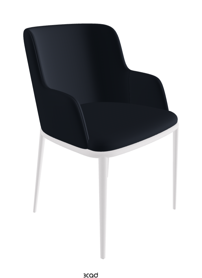 Magda ML Dining Armchair_Pearl Embossed_Synthetic Leather_Navy