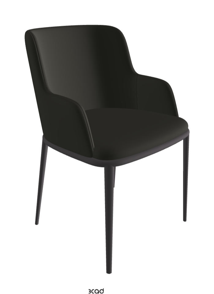 Magda ML Dining Armchair_Graphite Embossed_Synthetic Leather_London