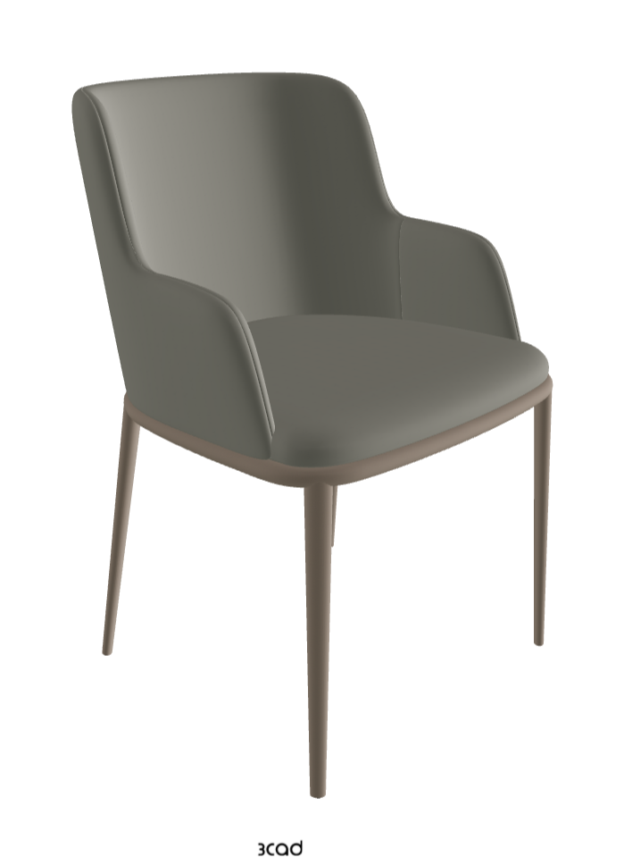 Magda ML Dining Armchair_Titanium Embossed_Synthetic Leather_Cemento