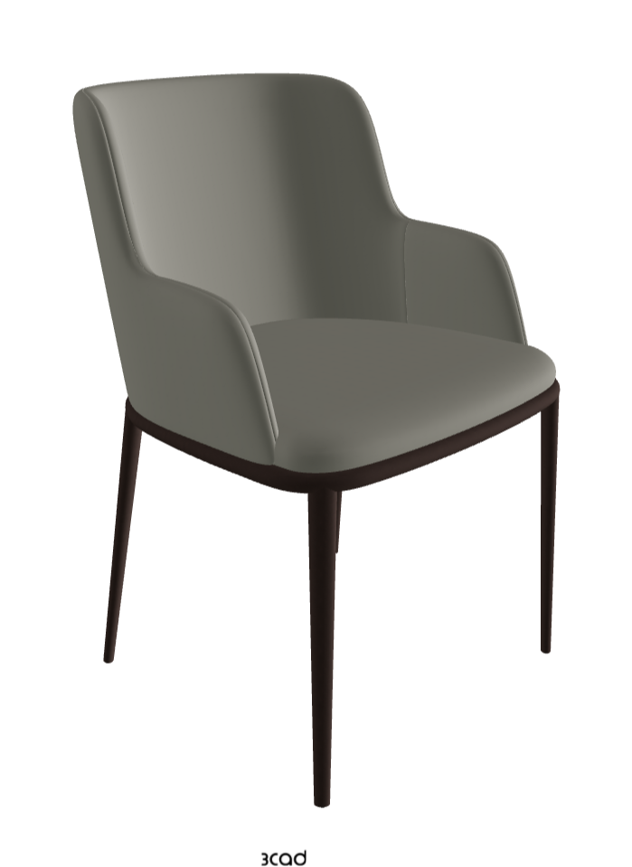 Magda ML Dining Armchair_Bronze Embossed_Synthetic Leather_Cemento