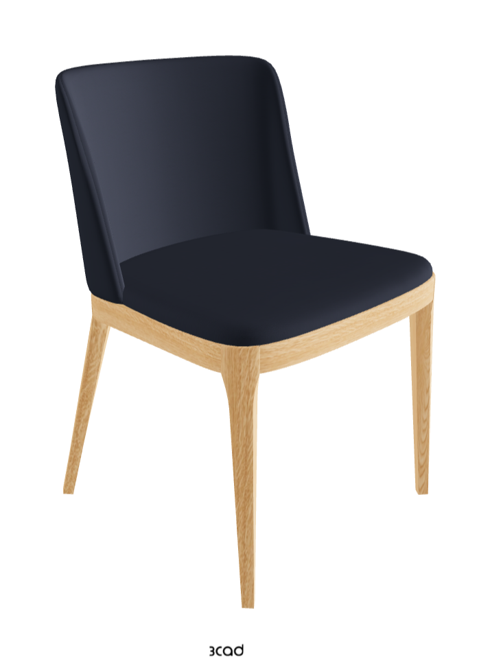 Magda Dining Chair_Natural Ashwood_Soft Leather_Navy