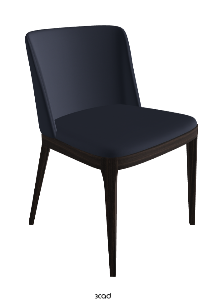 Magda Dining Chair_Burned Oak Stained Ashwood_Soft Leather_Navy