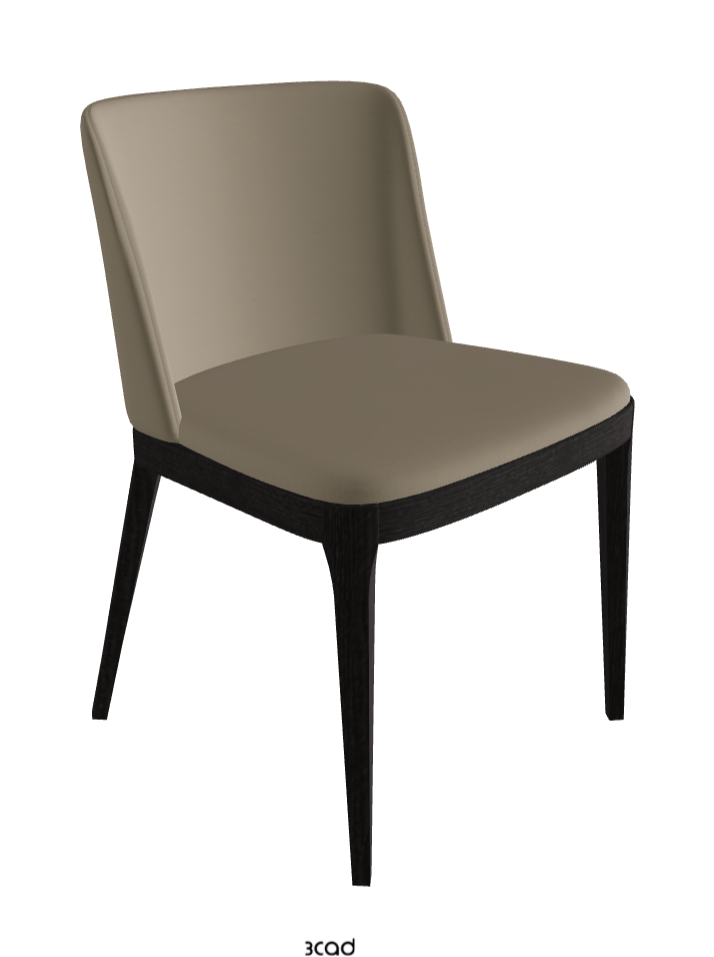 Magda Dining Chair_Open Pore Matt Black Ashwood_Soft Leather_Tortora