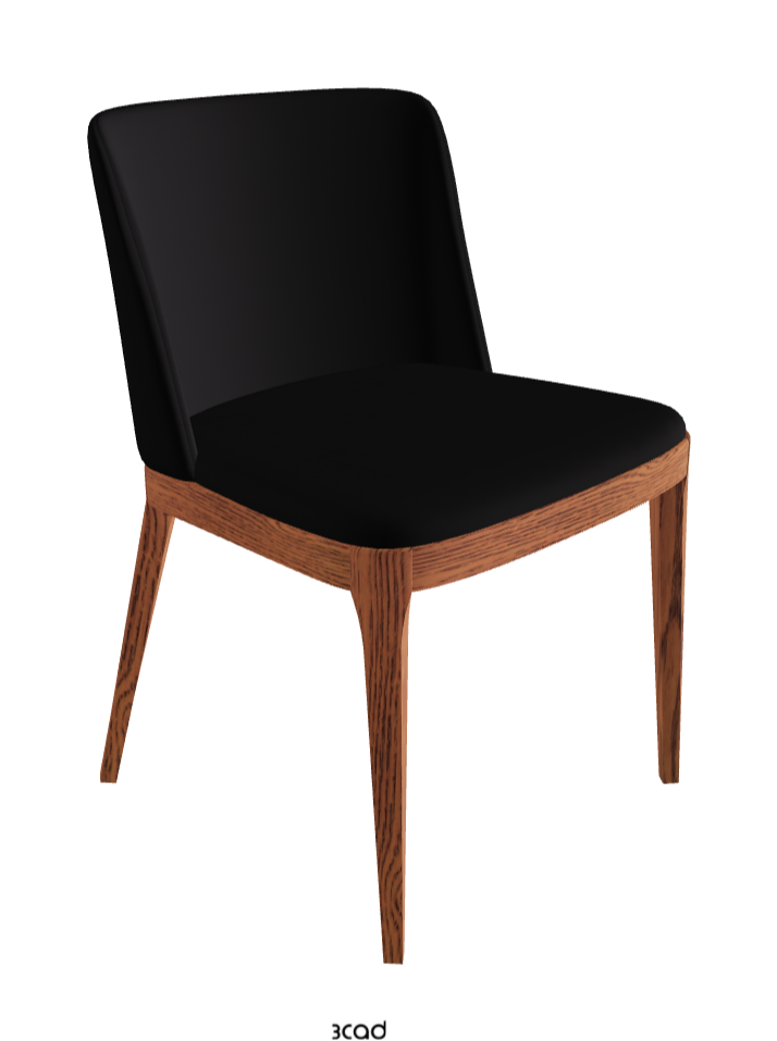 Magda Dining Chair_Canaletto Walnut Stained Ashwood_Soft Leather_Nero