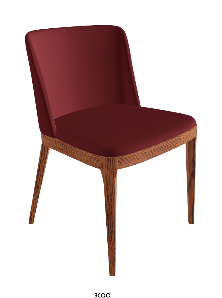 Magda Dining Chair_Canaletto Walnut Stained Ashwood_Soft Leather_Rosso Corsa