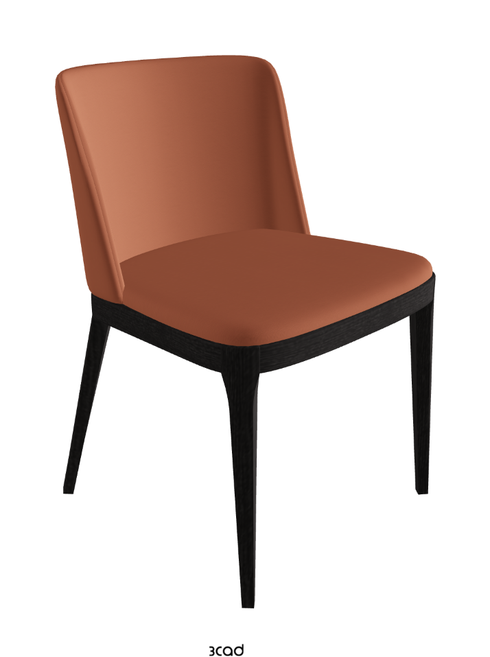 Magda Dining Chair_Open Pore Matt Black Ashwood_Soft Leather_Canyon