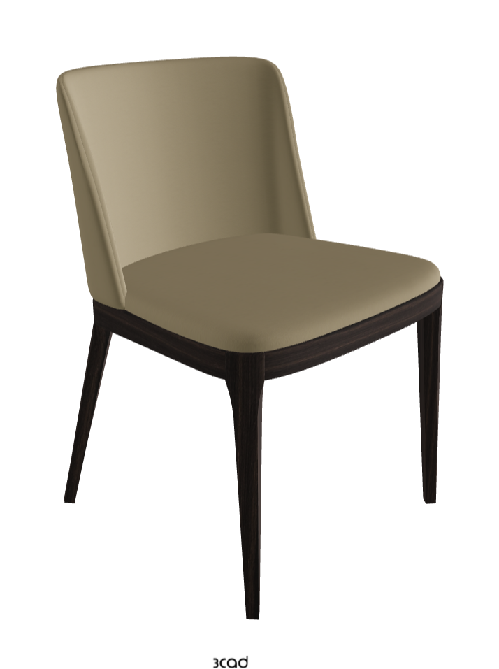 Magda Dining Chair_Burned Oak Stained Ashwood_Synthetic Leather_Tortora