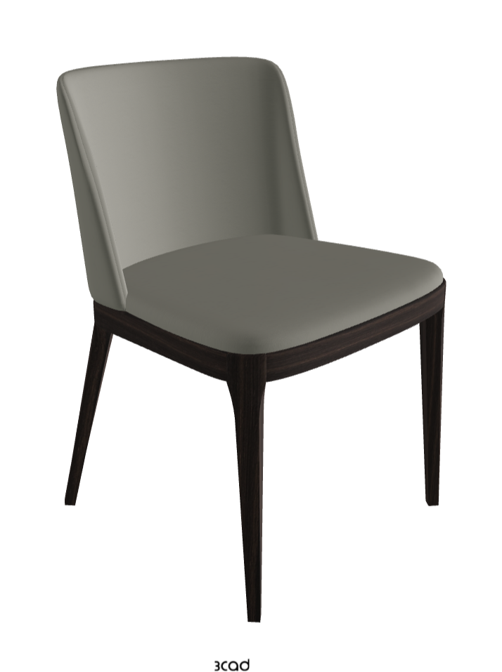 Magda Dining Chair_Burned Oak Stained Ashwood_Synthetic Leather_Cemento