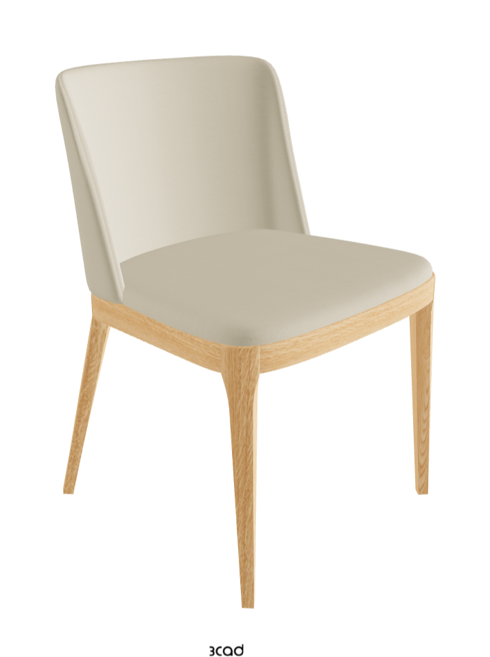 Magda Dining Chair_Natural Ashwood_Synthetic Leather_Oyster