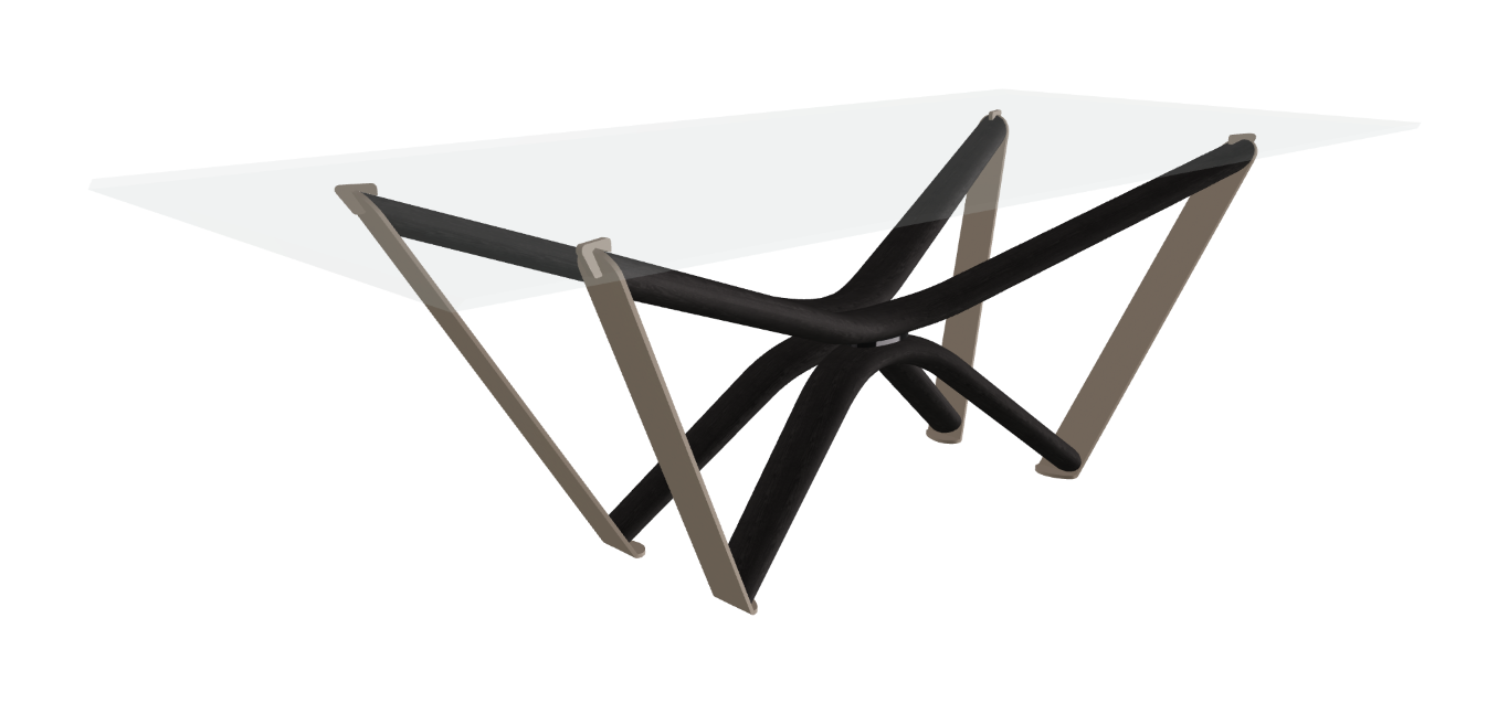 240x120x75.5h Rectangle Shaped_Bevelled Extra Clear Glass_Bevelled Extra Clear Glass_Matt Black Ashwood_Titanium Embossed