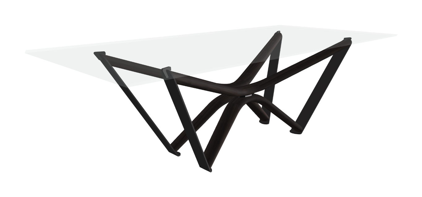 240x120x75.5h Rectangle Shaped_Bevelled Extra Clear Glass_Bevelled Extra Clear Glass_Burned Oak Ashwood_Black Embossed