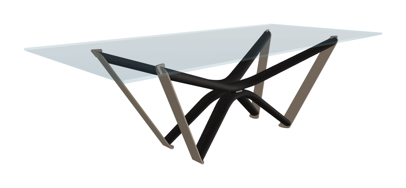 240x120x75.5h Rectangle Shaped_Clear Glass_Clear Glass_Matt Black Ashwood_Titanium Embossed