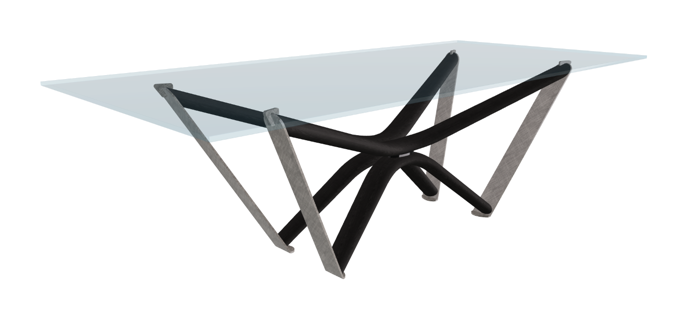 240x120x75.5h Rectangle Shaped_Clear Glass_Clear Glass_Matt Black Ashwood_Brushed Grey