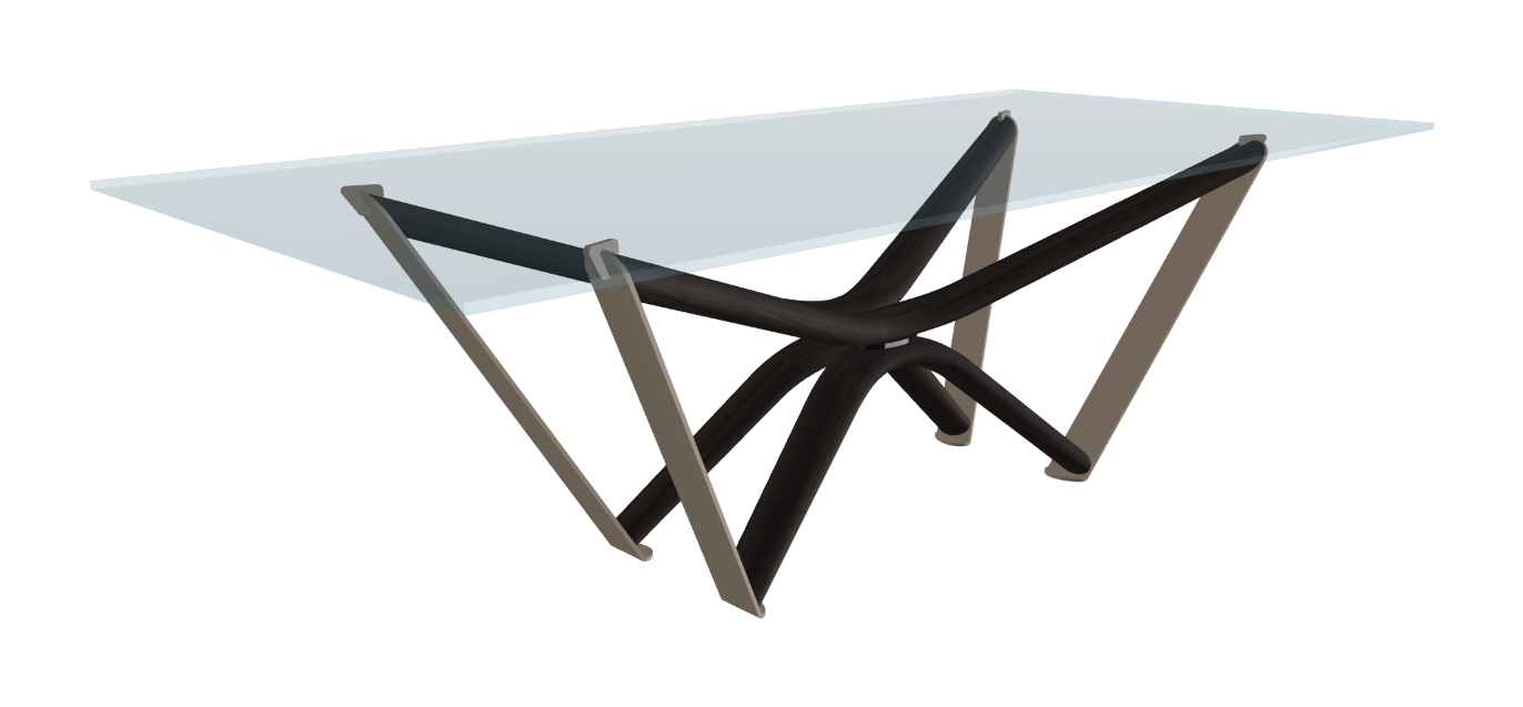 240x120x75.5h Rectangle Shaped_Clear Glass_Clear Glass_Burned Oak Ashwood_Titanium Embossed