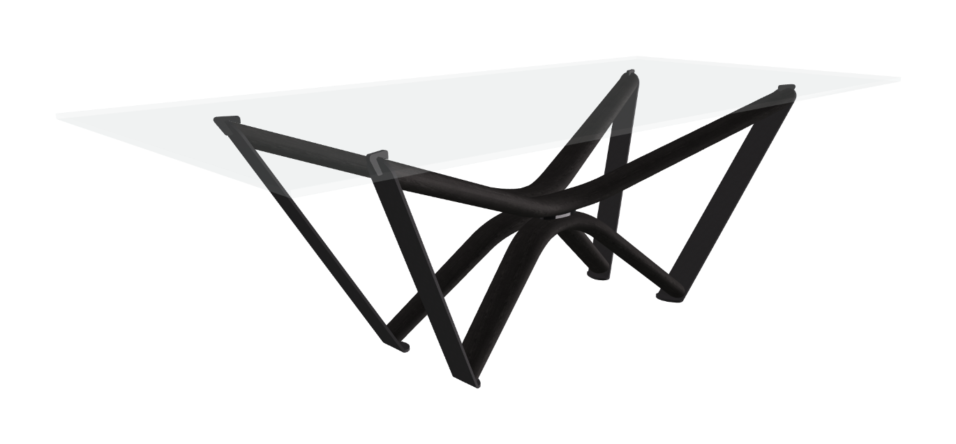 240x120x75.5h Rectangle Shaped_Extra Clear Glass_Extra Clear Glass_Matt Black Ashwood_Black Embossed