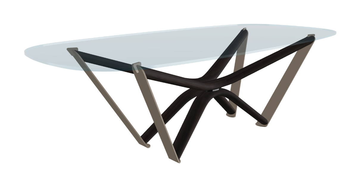 240x120x75.5h Barrel Shaped_Clear Glass_Clear Glass_Burned Oak Ashwood_Titanium Embossed