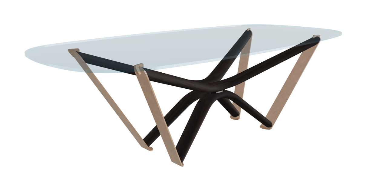 240x120x75.5h Barrel Shaped_Clear Glass_Clear Glass_Burned Oak Ashwood_Brushed Bronze