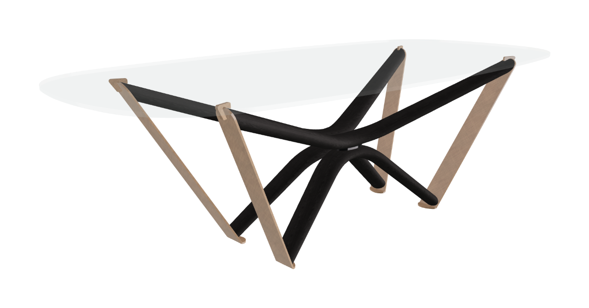 240x120x75.5h Barrel Shaped_Extra Clear Glass_Extra Clear Glass_Matt Black Ashwood_Brushed Bronze